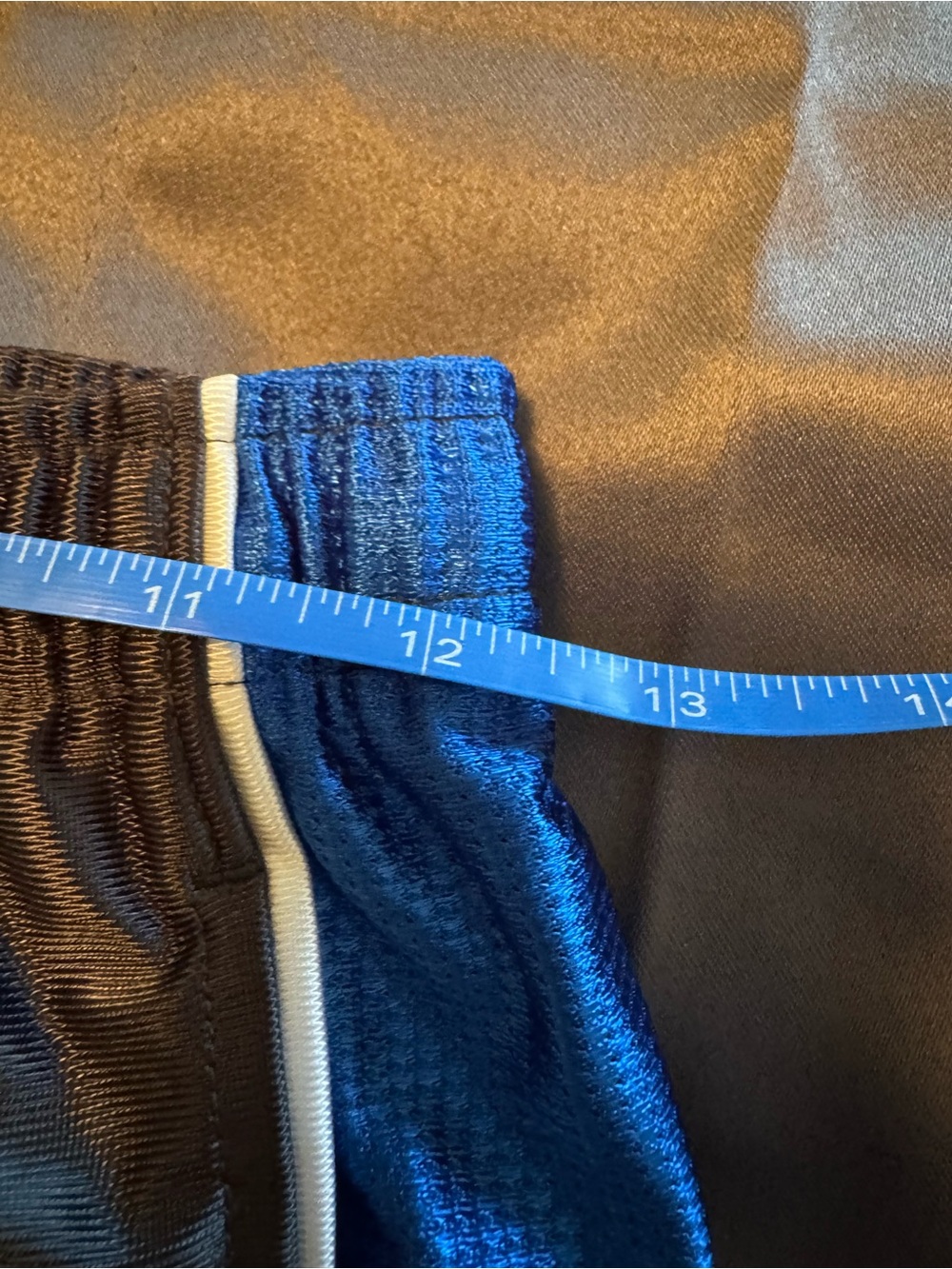EUC- Vintage Nike Shiny Nylon Track Pants – Dark Grey with Royal Blue Sides - Picture 7 of 10